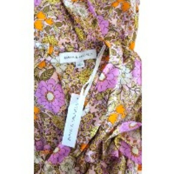 NWT Emma & Michele Short Sleeve Purple Floral Evening Maxi Date Nite Dress… - Picture 5 of 5